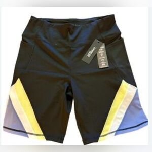 Bebe Sport Size 3X Black and Yellow Athletic Shorts. New With Tags